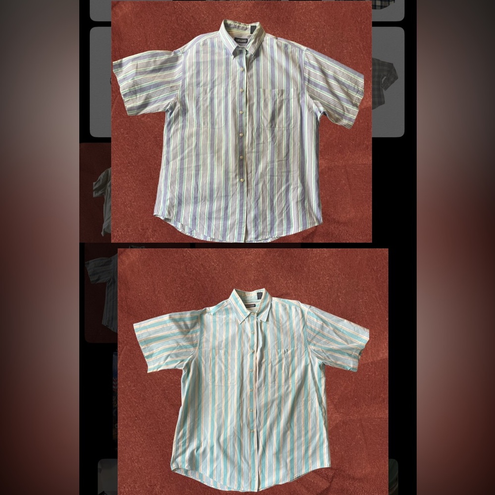 Lands’ End Men’s Button Down Shirt Bundle L 16–16.5 | Striped Cotton (2)